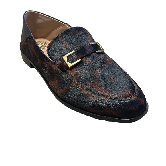 Vince Camuto Women's Cakella Calf Hair Leopard Loafer Size 8.5 New - Picture 2 of 8